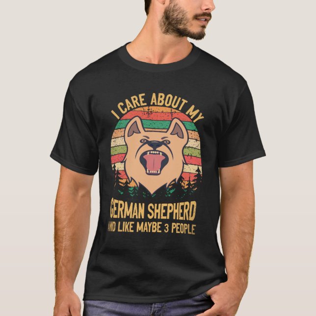 17 Jag bryr mig om min tyska schäferhund och gilla T Shirt (Framsida)