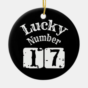 17 - Lucky Number 17 Tur Julgransprydnad Keramik
