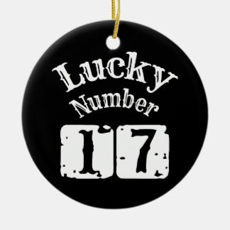 17 - Lucky Number 17 Tur Julgransprydnad Keramik