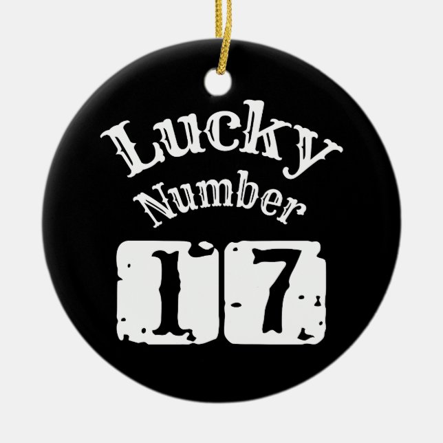 17 - Lucky Number 17 Tur Julgransprydnad Keramik (Framsidan)