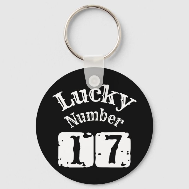 17 - Lucky Number 17 Tur Nyckelring (Framsida)
