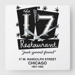 17 Restaurant, Chicago, IL Fyrkantig Klocka