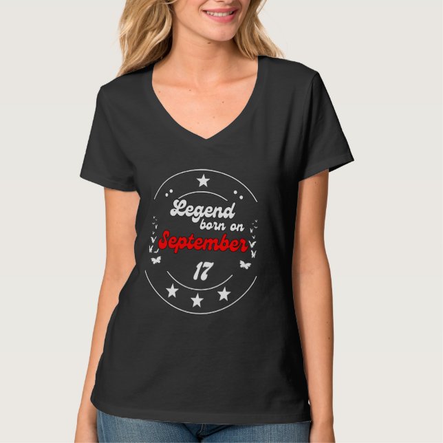 17 september Legend Man Boy sedan Septemb T Shirt (Framsida)