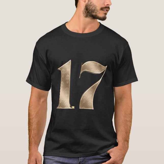 17 Sjuttonde födelsedagen Favoritnummer Fleur-De-L T Shirt (Framsida)