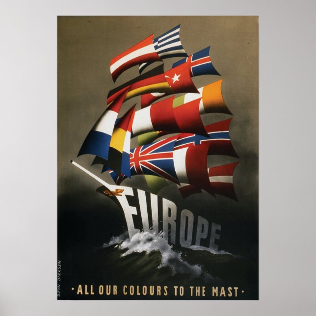 17 x 24 Poster stöd till Marshallplanen, 1947 (Framsidan)