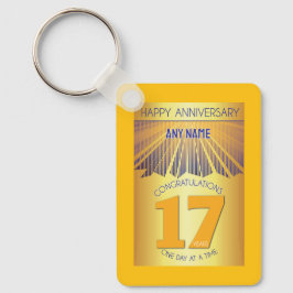 17 Year Sober Anniversary | Golden Ray 12 Step Nyckelring