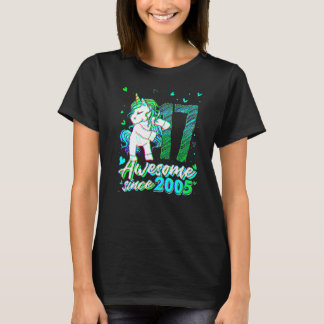 17 Years Old Unicorn Flossing 17th Birthday Unicor T Shirt