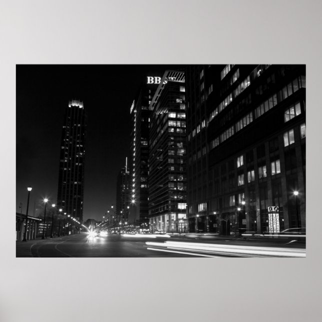 17th Street & Atlantic Station i Black & White Poster (Framsidan)