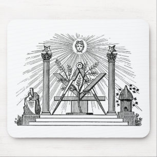 1800-talet Masonic G Kenning Blockcut engrave Musmatta