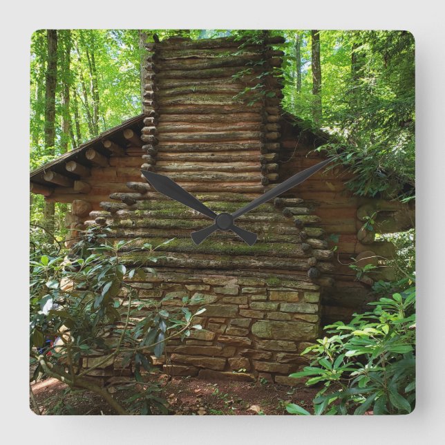 1800-talets amerikanska kabin i Tjerokee Fyrkantig Klocka (Framsida)