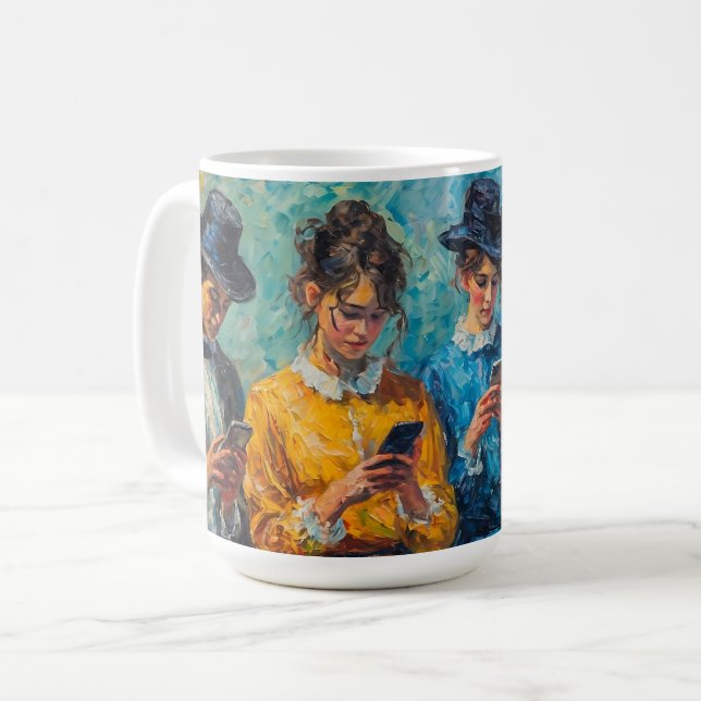 1800-talets användare av smartphone kaffemugg (Framsida vänster)