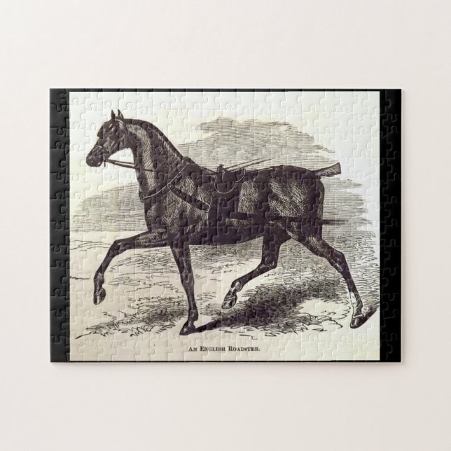 1800-talets bok En engelsk roadster-häst Pussel (Horisontell)