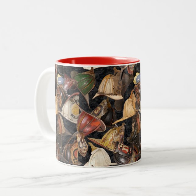 1800-talets brandhjälmar Två-Tonad mugg (Framsida vänster)