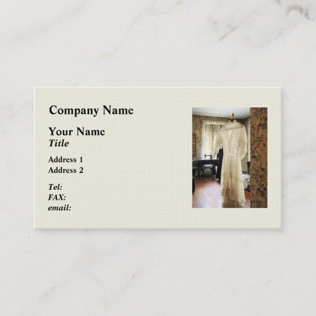 1800-talets Bröllop Dress Visitkort (Framsida)