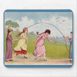 1800-talets flickor som leker hopprep musmatta