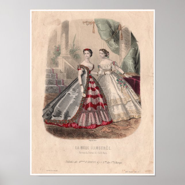 1800-talets Fransk - Illustration mot Mode Poster (Framsidan)