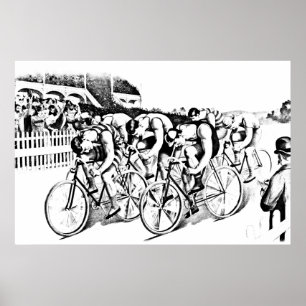 1800-talets illustration av Cycle Tävling Art Poster