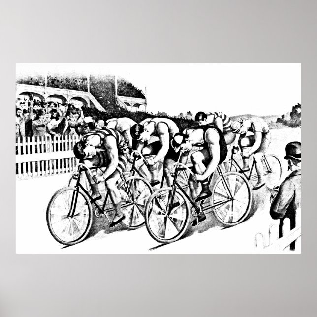 1800-talets illustration av Cycle Tävling Art Poster (Framsidan)