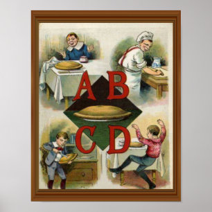 1800-talets illustrationskonst för Apple Paj Alpha Poster
