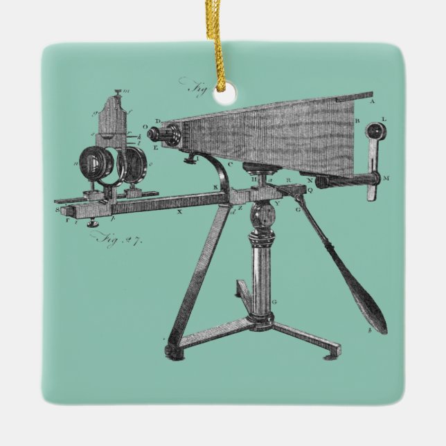 1800-talets instrument för mikroskopisk vetenskap julgransprydnad keramik (Framsida)