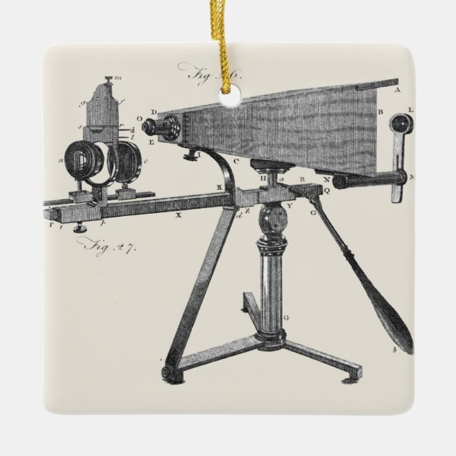 1800-talets instrument för mikroskopisk vetenskap julgransprydnad keramik (Framsida)