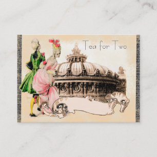 1800-talets par med Paris Opera House Visitkort