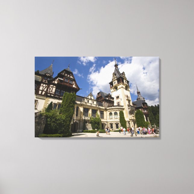 1800-talets Peles Castle, Sinaia, Rumänien 2 Canvastryck (Framsida)