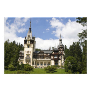 1800-talets Peles Castle, Sinaia, Rumänien Fototryck