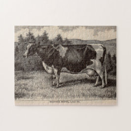 1800-talets tryckt Holstein heifer Pussel