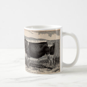 1800-talets tryckta Holsteinbull Kaffemugg