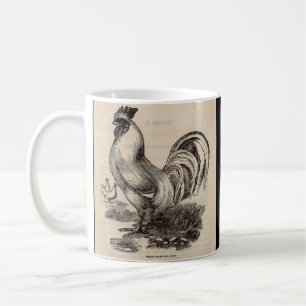 1800-talets vita Dorking tupp Kaffemugg