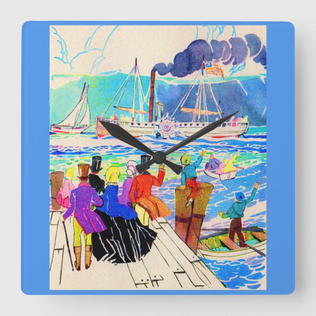 1800-talets yacht tävling fyrkantig klocka (Framsida)