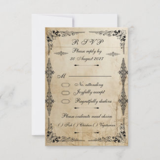 1800-tals pergament - RSVP-kort OSA Kort