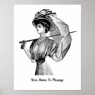 1800-talskonst med paraplykonst poster