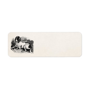 1800s för hund för jakt för vintagerävhund jag returadress etikett