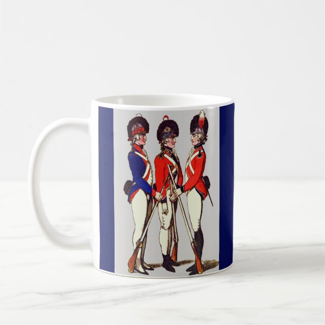 1803 Volontärsoldater i London tryckt Kaffemugg (Vänster)