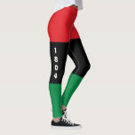 1804 Haiti Panafrikanska Färg  Leggings<br><div class="desc">Utformningen hedrar minnet av 1804,  året för den framgångsrika haitiska Revolutionen,  med panafrikansk flagga som bakgrund.</div>