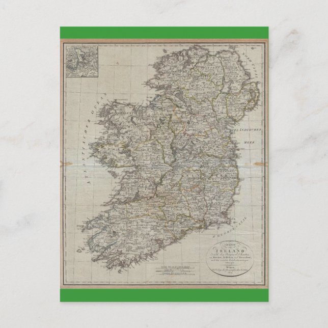 1804 Karta i Irland Vykort (Framsida)