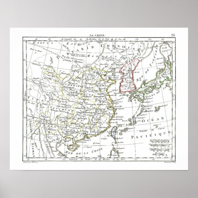 1806 Karta-La Chine Poster (Framsidan)