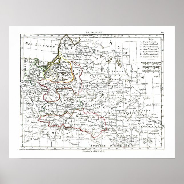 1806 Karta-La Pologne Poster (Framsidan)