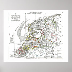 1806 Karta - La Republicque Batave Poster
