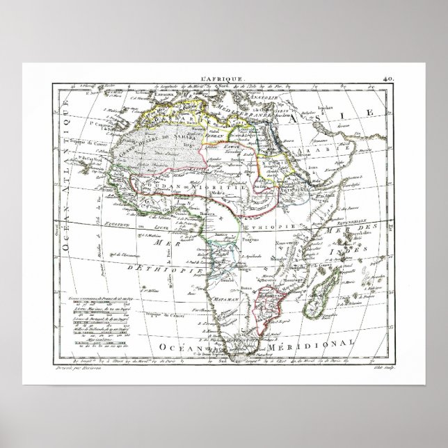 1806 Karta-L'Afrique Poster (Framsidan)