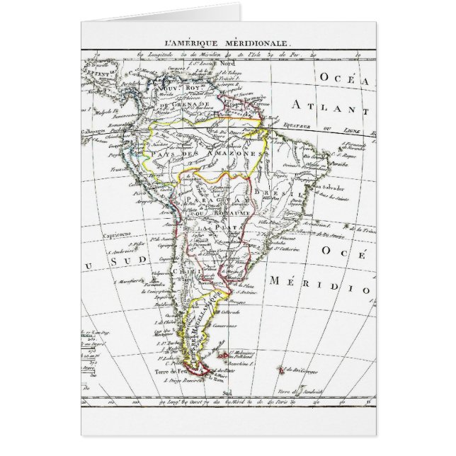 1806 karta - L'Amérique Méridionale Hälsningskort (Framsidan)