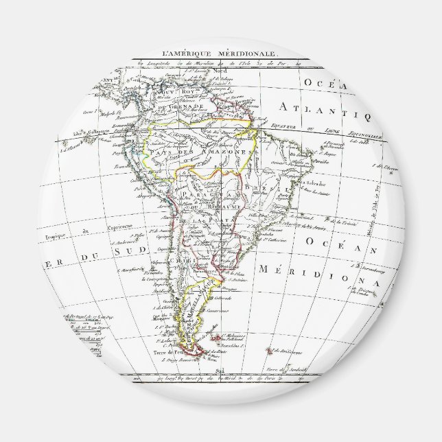 1806 Karta - L'Amérique Méridionale Magnet (Framsidan)