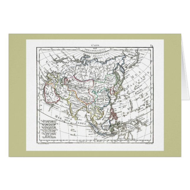 1806 karta - L'Asie Hälsningskort (Framsidan Horizontal)