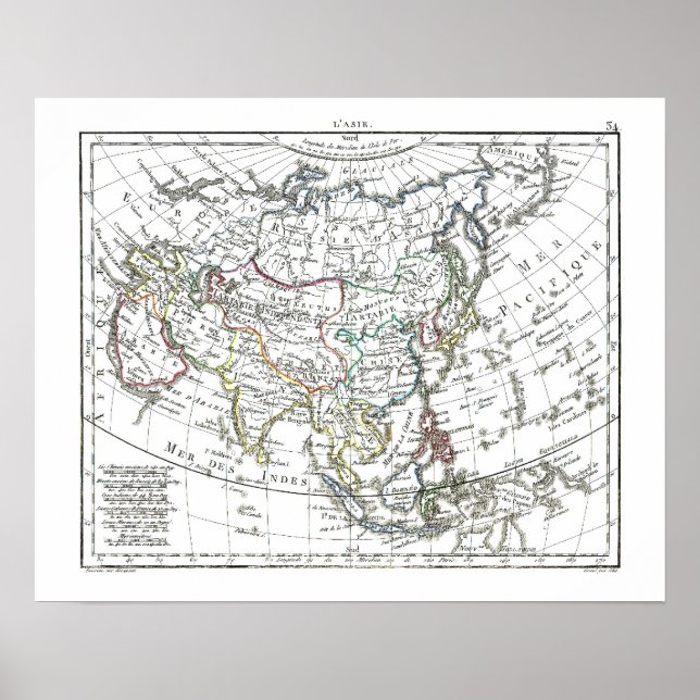 1806 Karta-L'Asie Poster (Framsidan)