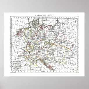 1806 Karta - L'Empire d'Allemagne Poster