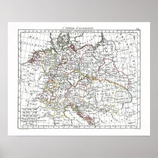 1806 Karta - L'Empire d'Allemagne Poster (Framsidan)