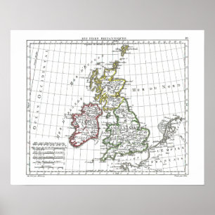1806 Karta - Les Isles Britanniques Poster