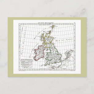 1806 Karta - Les Isles Britanniques Vykort